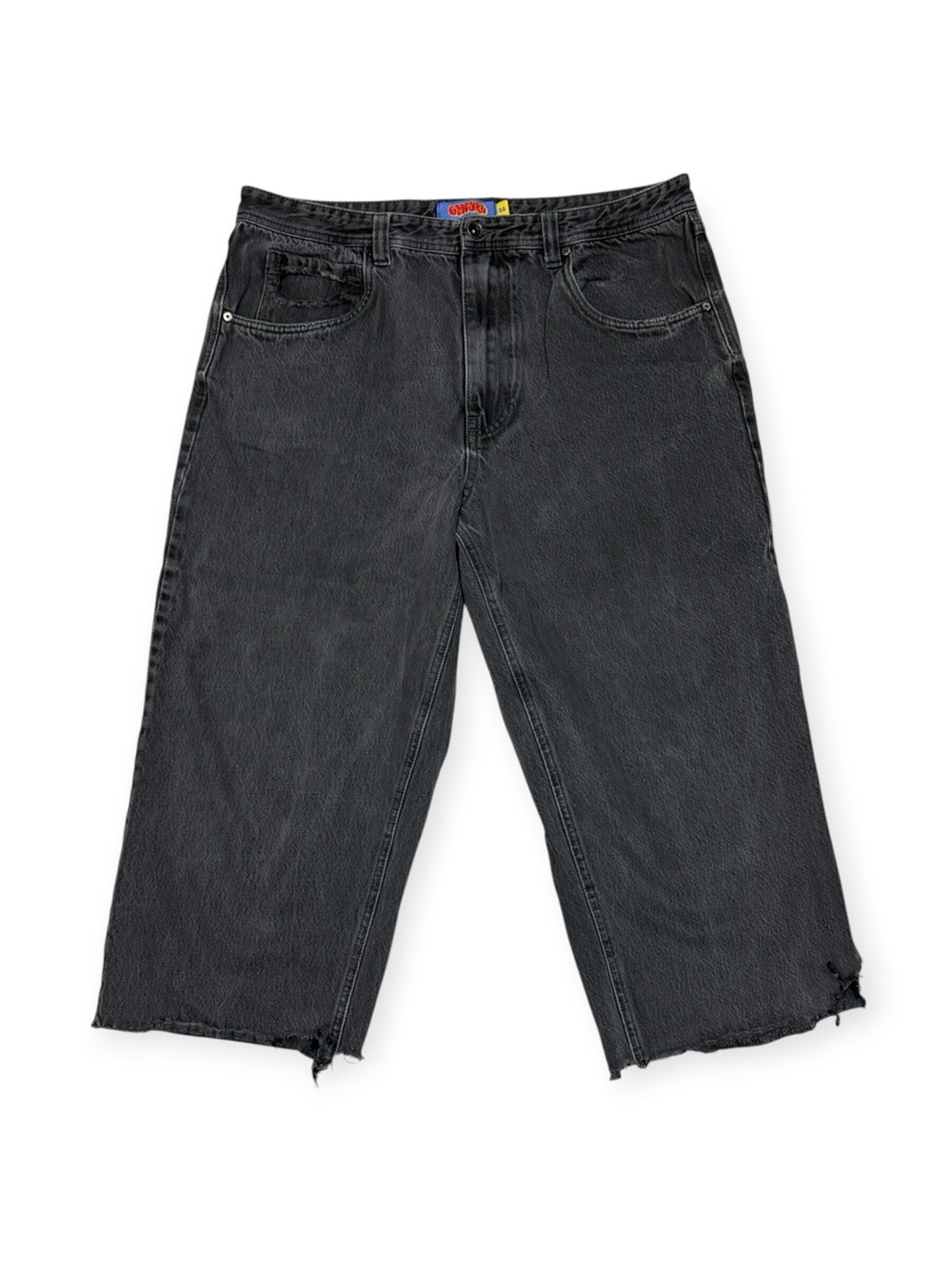 Empyre Black Relaxed Wide-Leg Jorts